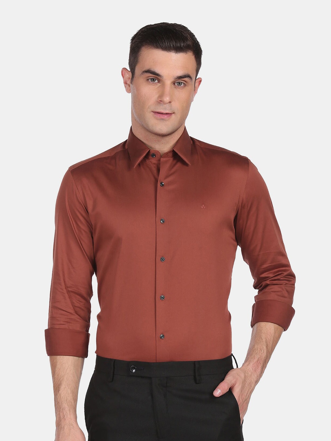 

Arrow New York Men Orange Slim Fit Semiformal Shirt