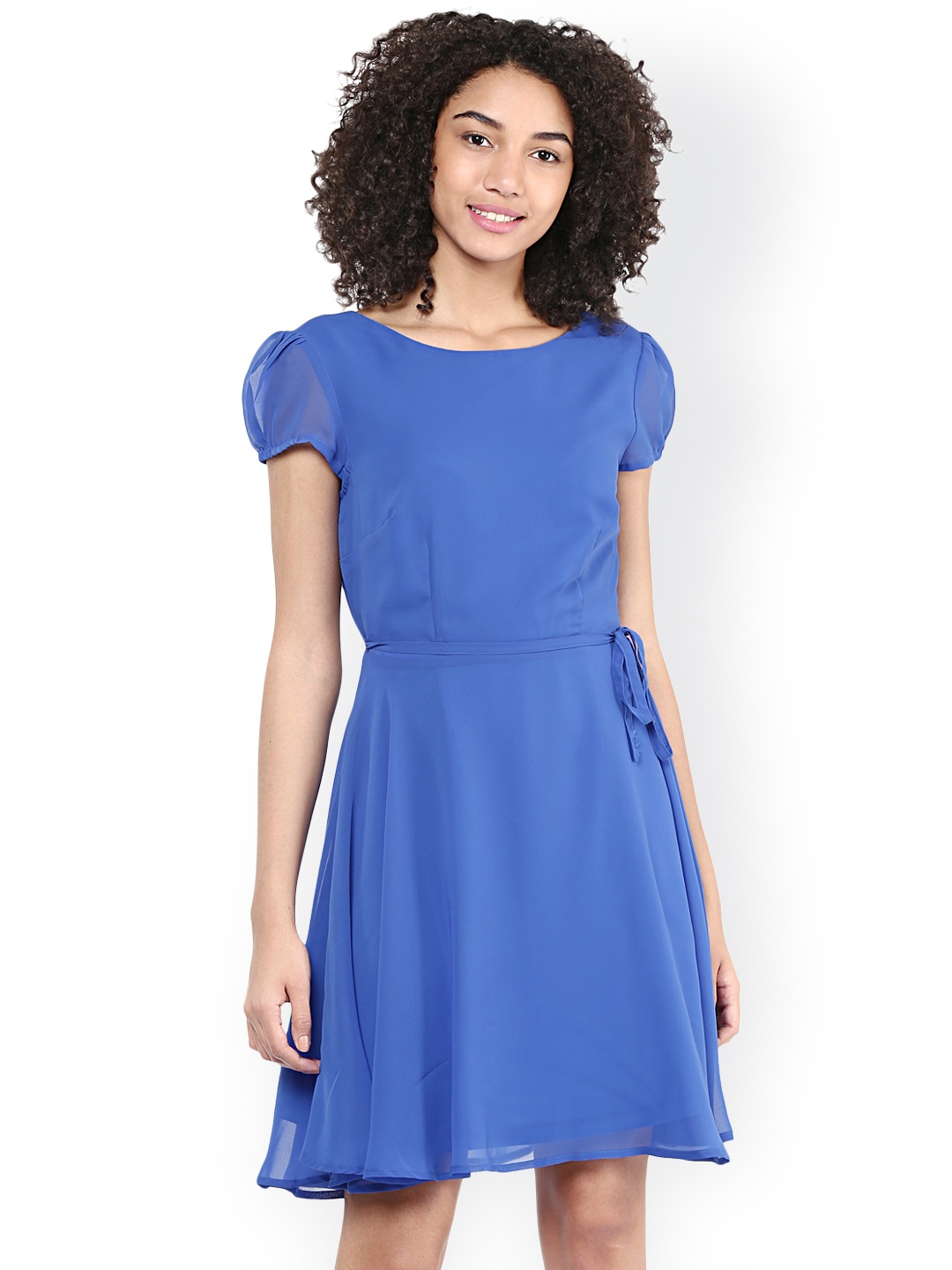 

Harpa Women Blue Solid Fit & Flare Dress