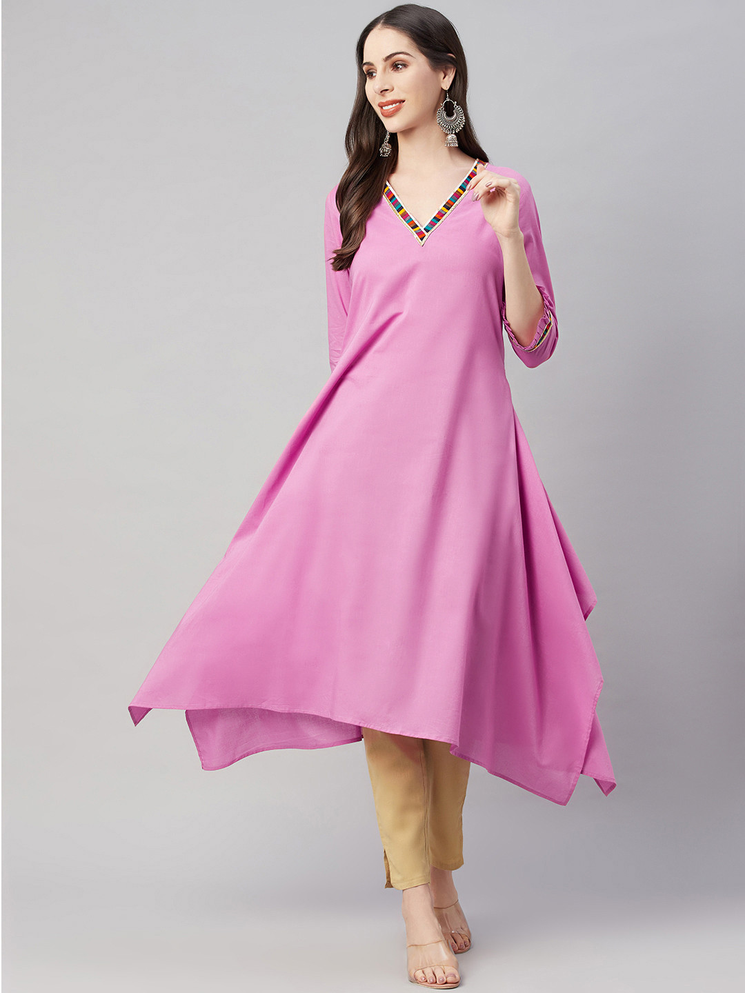 

YELLOW PARROT Women Pink Kurta