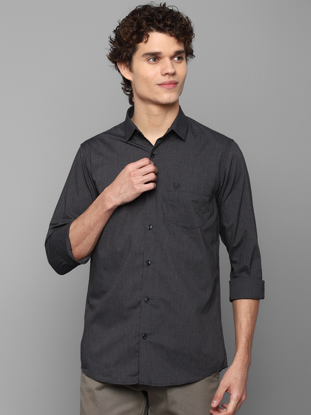 

Allen Solly Men Grey Slim Fit Printed Casual Shirt