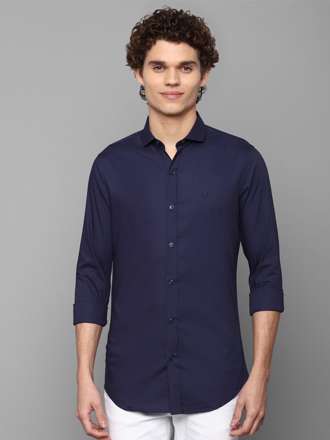 

Allen Solly Men Navy Blue Slim Fit Casual Shirt