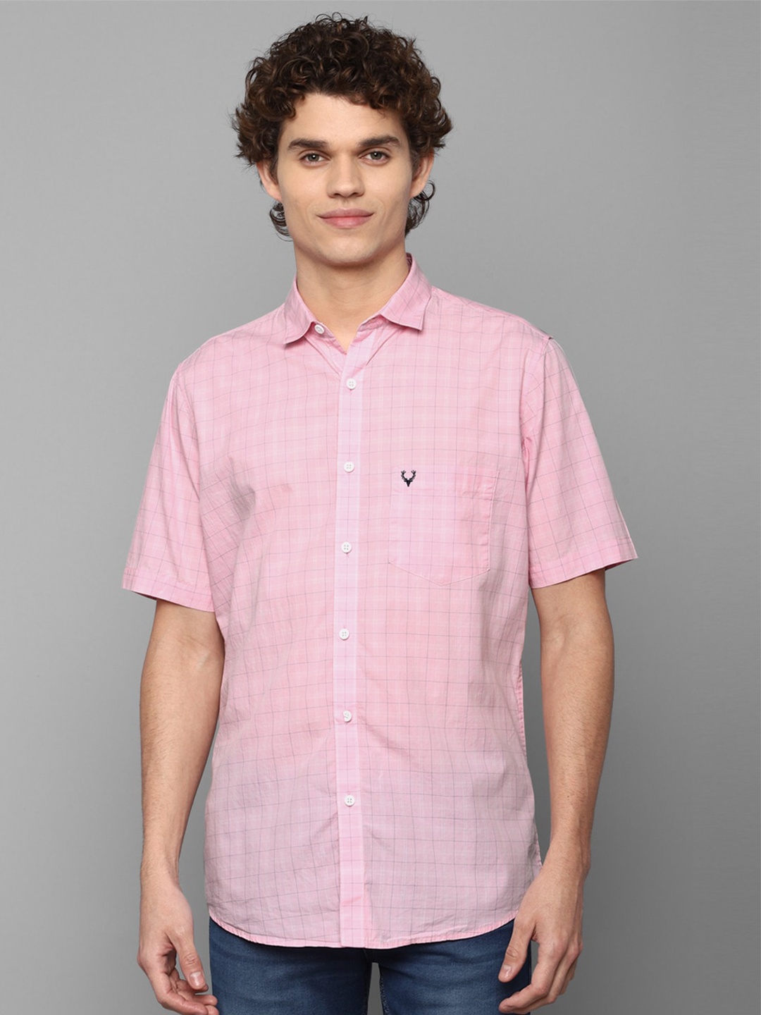 

Allen Solly Men Pink Slim Fit Casual Shirt