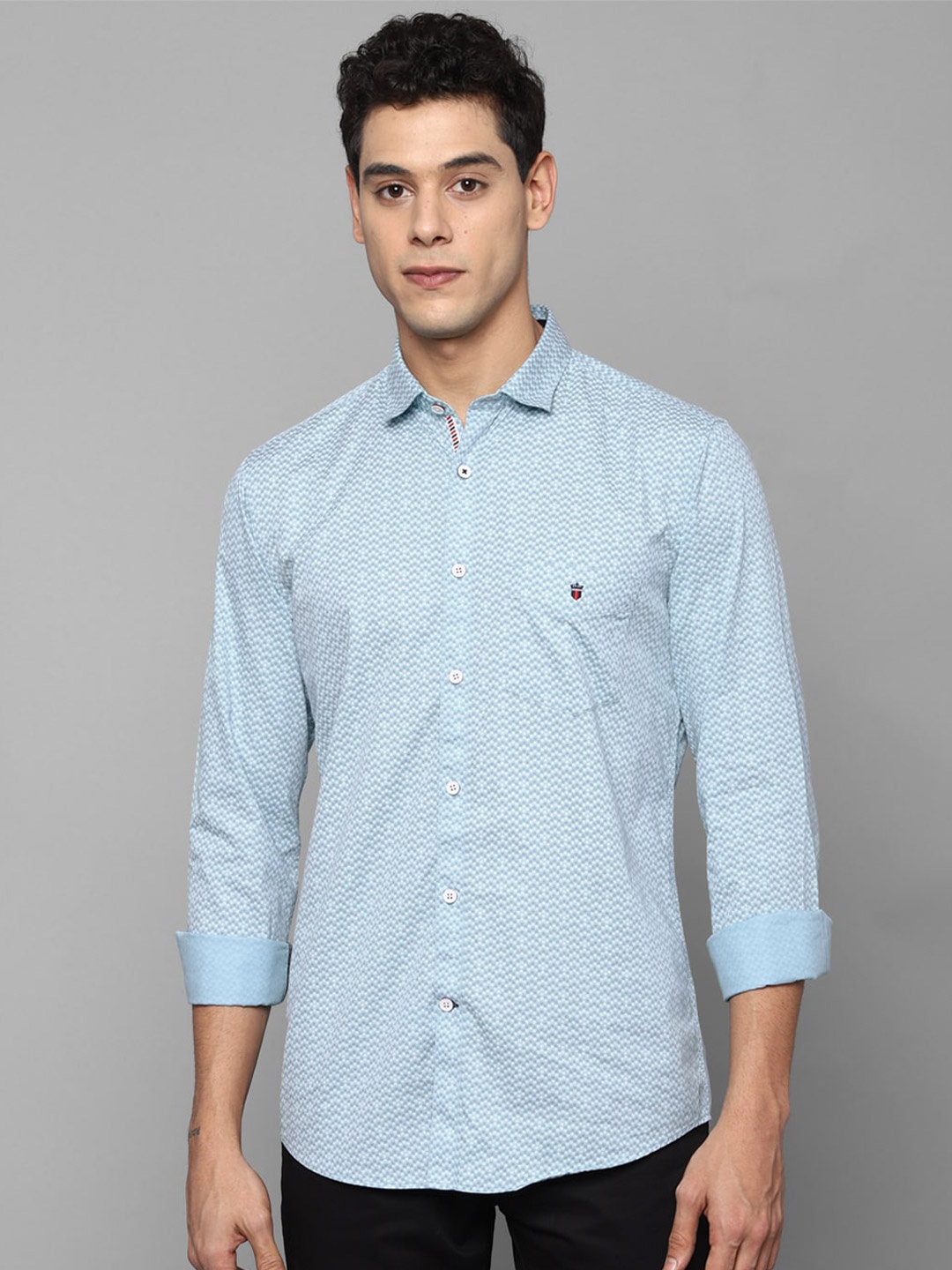 

Louis Philippe Sport Men Blue Slim Fit Printed 100% Cotton Casual Shirt