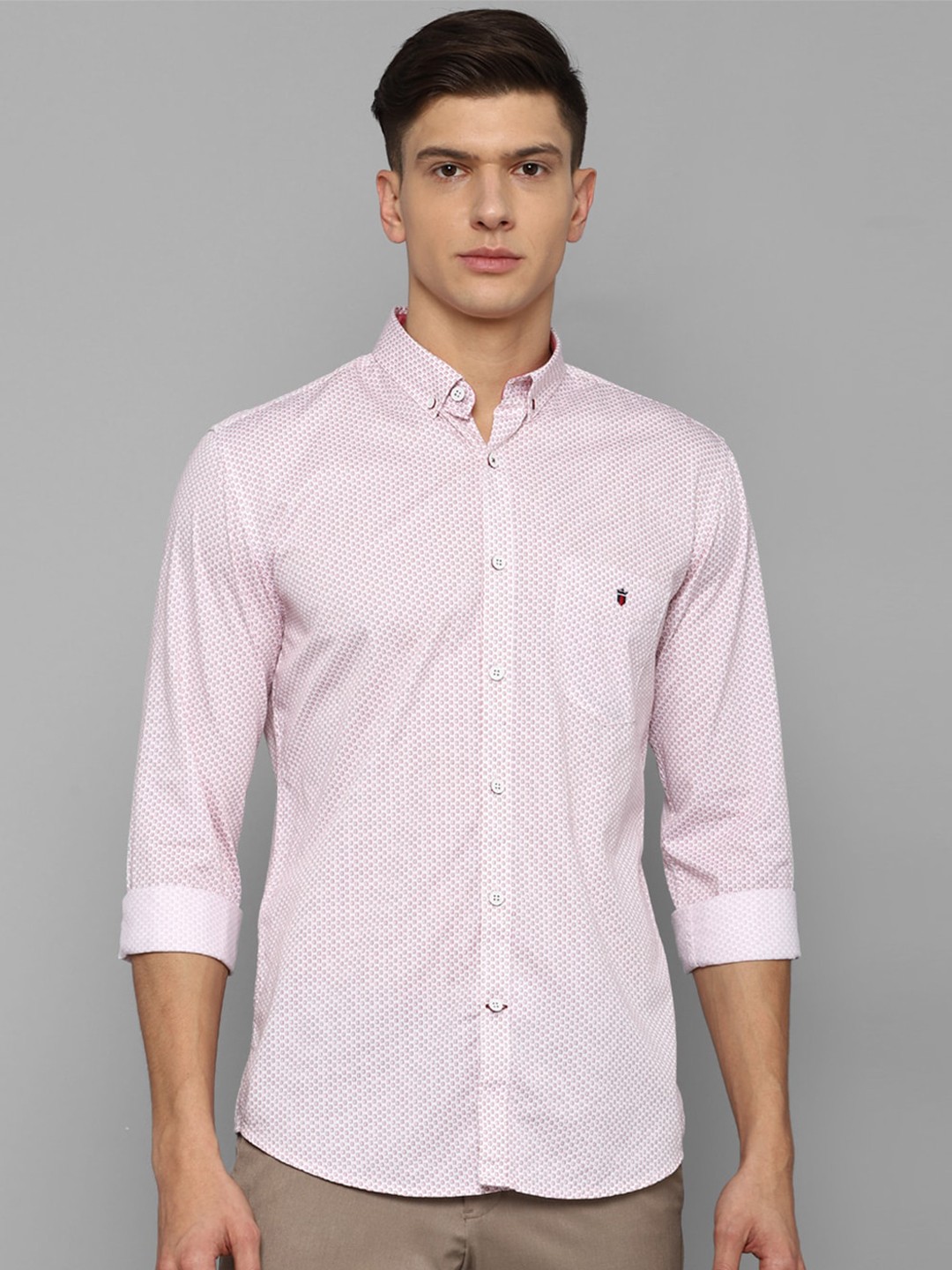 

Louis Philippe Sport Men Pink Slim Fit Printed Pure Cotton Casual Shirt