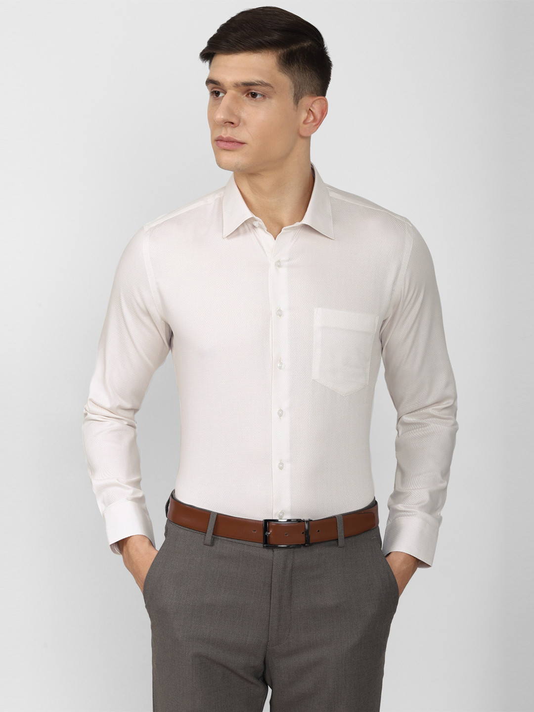 

Van Heusen Men White Slim Fit Formal Shirt