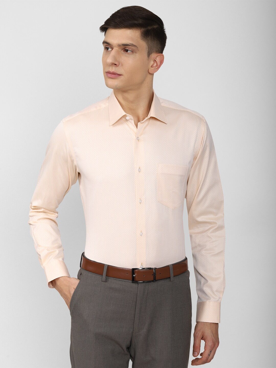 

Van Heusen Men Orange Pure Cotton Formal Shirt