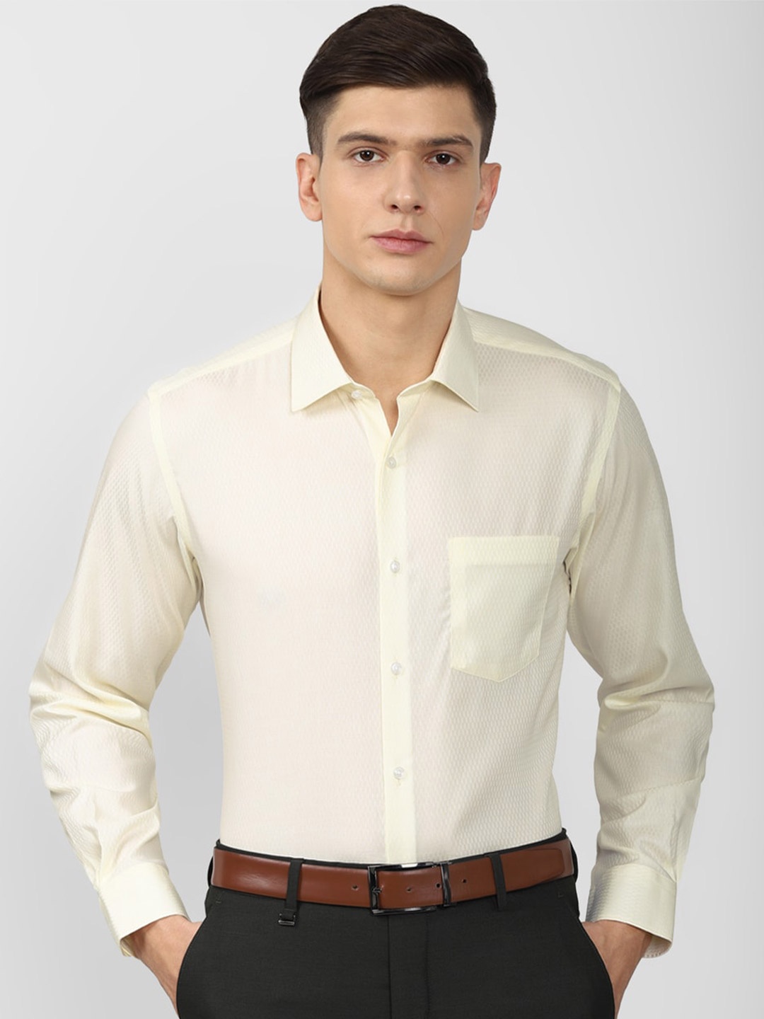

Van Heusen Men Yellow Formal Shirt
