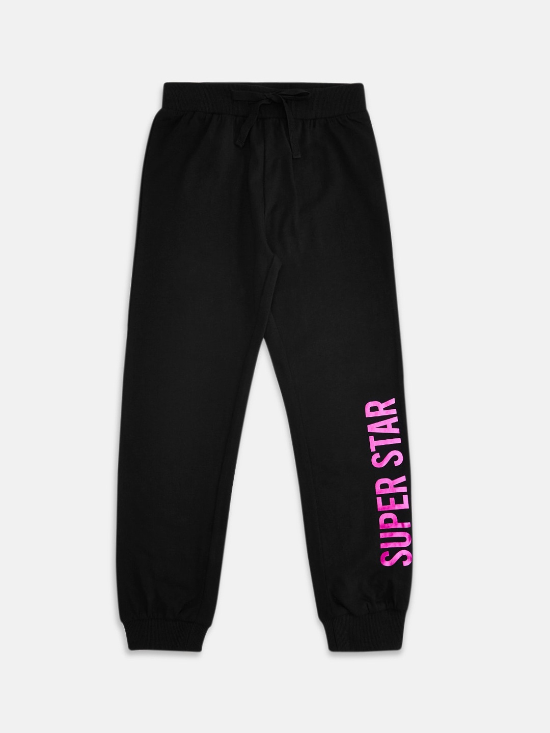 

Pantaloons Junior Girls Black Solid Cotton Track Pants