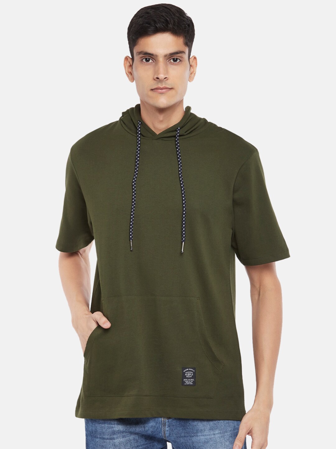 

People Men Olive Green T-shirt