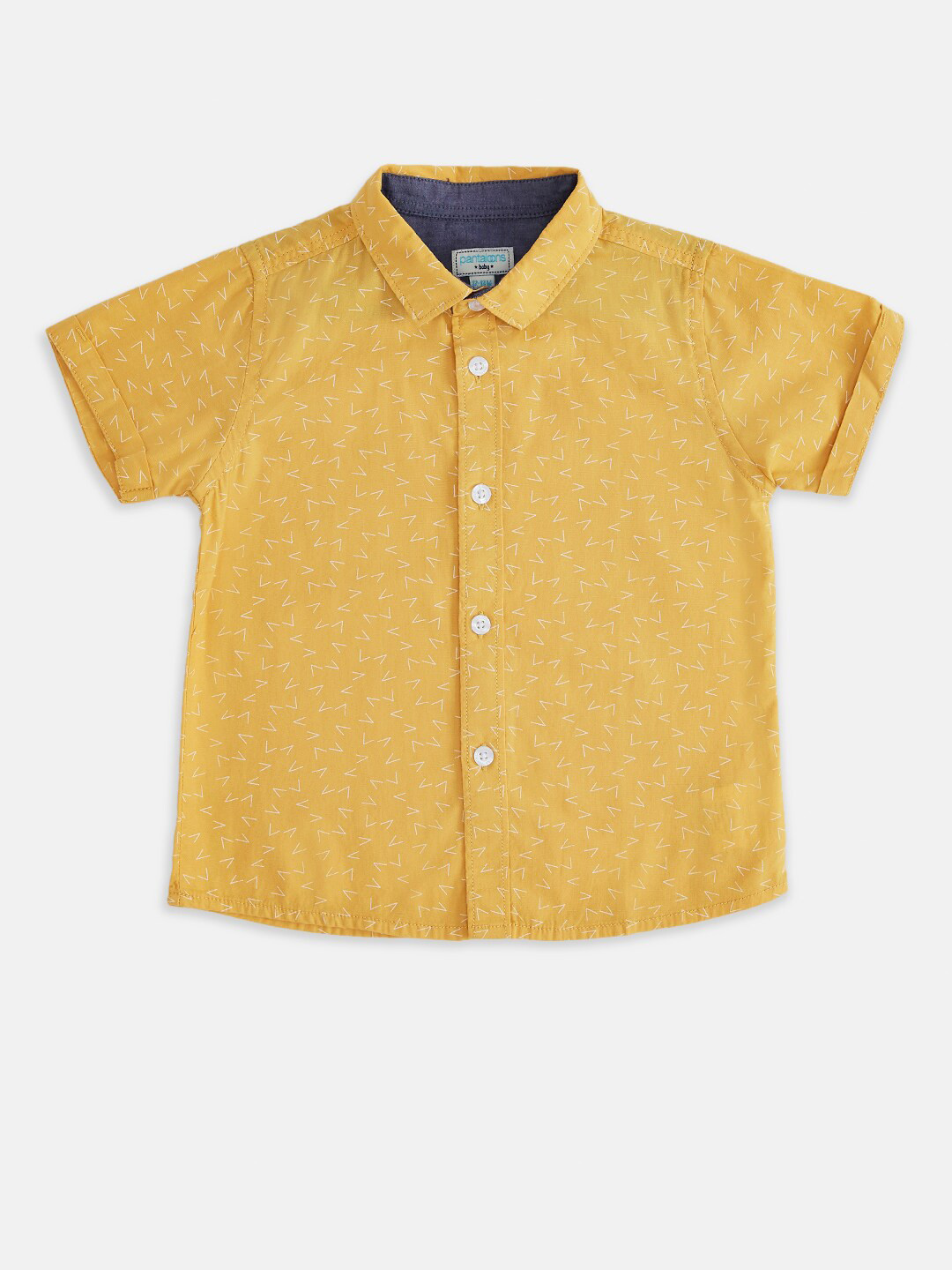 

Pantaloons Baby Boys Yellow Printed Cotton Casual Shirt