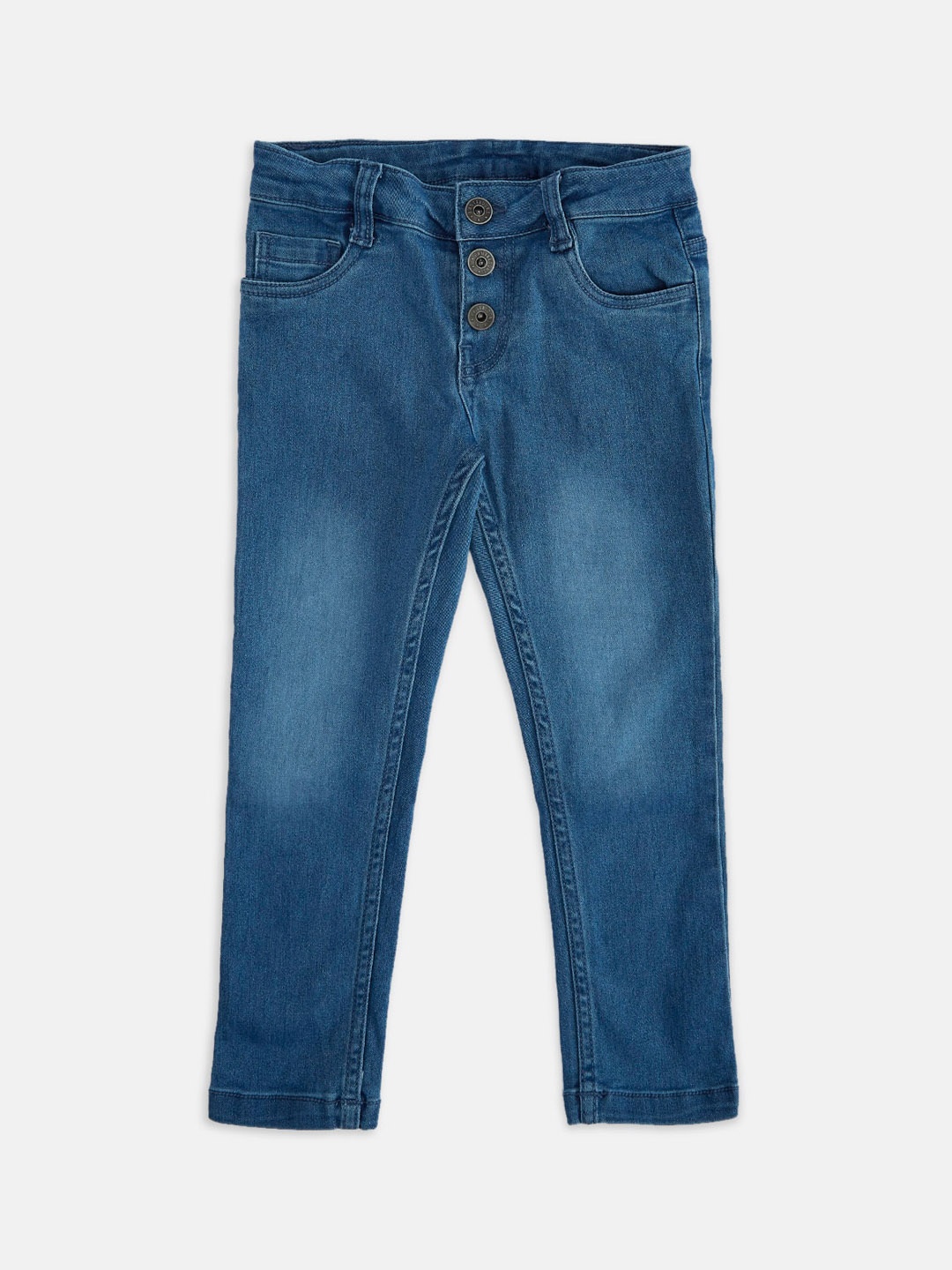 

Pantaloons Junior Girls Navy Blue Light Fade Cotton Jeans