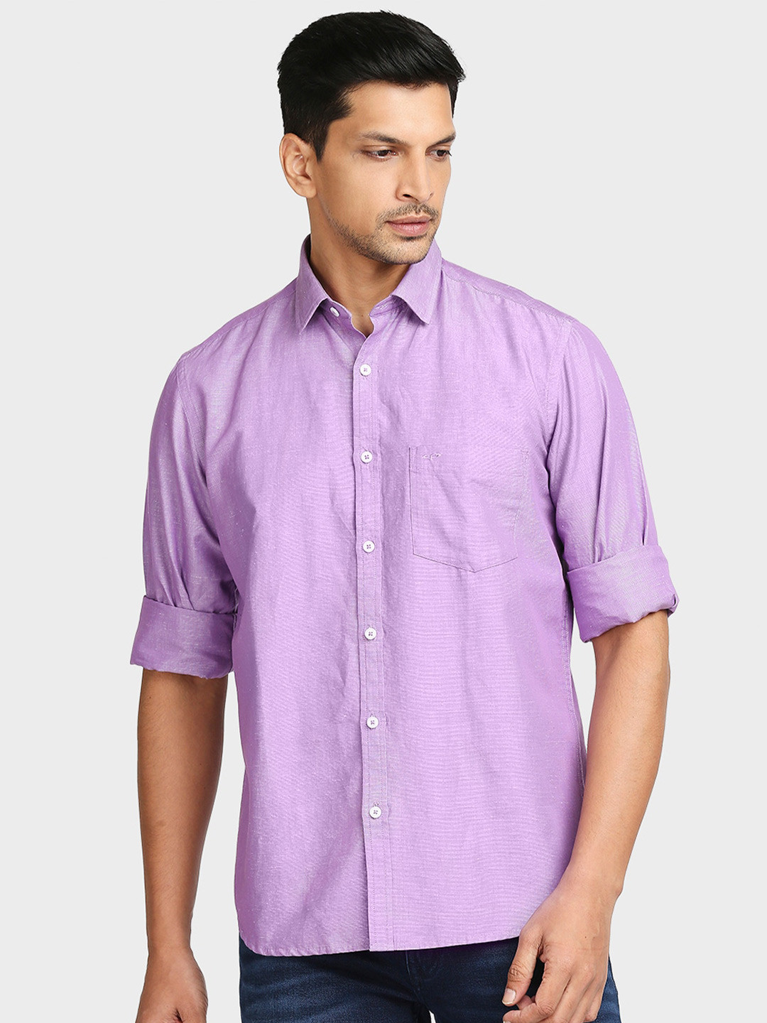 

ColorPlus Men Purple Plus Size Tailored Fit Casual Shirt