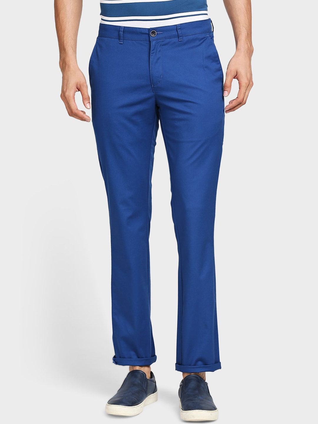 

ColorPlus Men Blue Solid Trousers