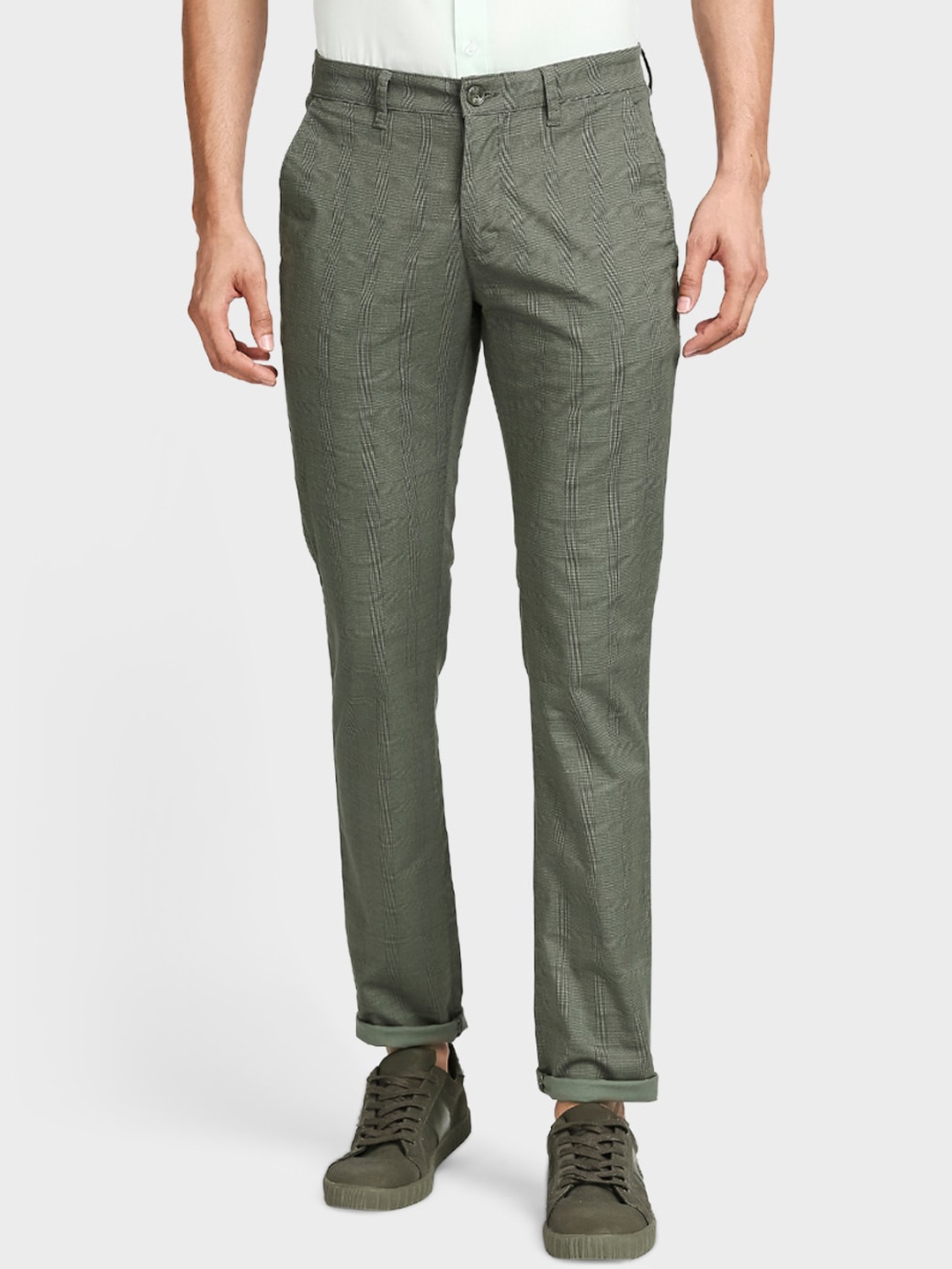 

ColorPlus Men Green Printed Trousers