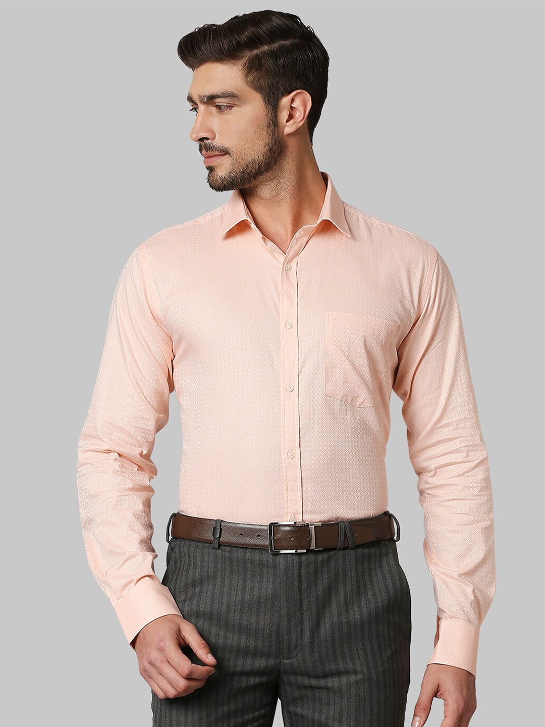 

Park Avenue Men Orange Slim Fit Cotton Formal Shirt