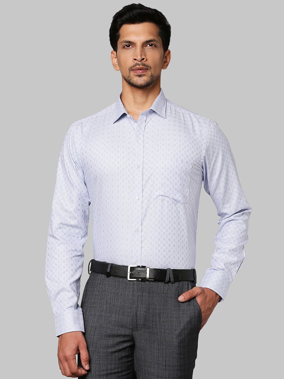 

Park Avenue Men Blue Slim Fit Printed Formal Shirt