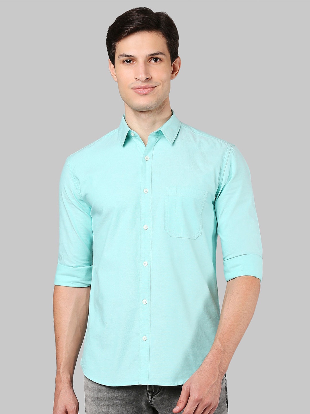 

Park Avenue Men Green Slim Fit Cotton Casual Shirt