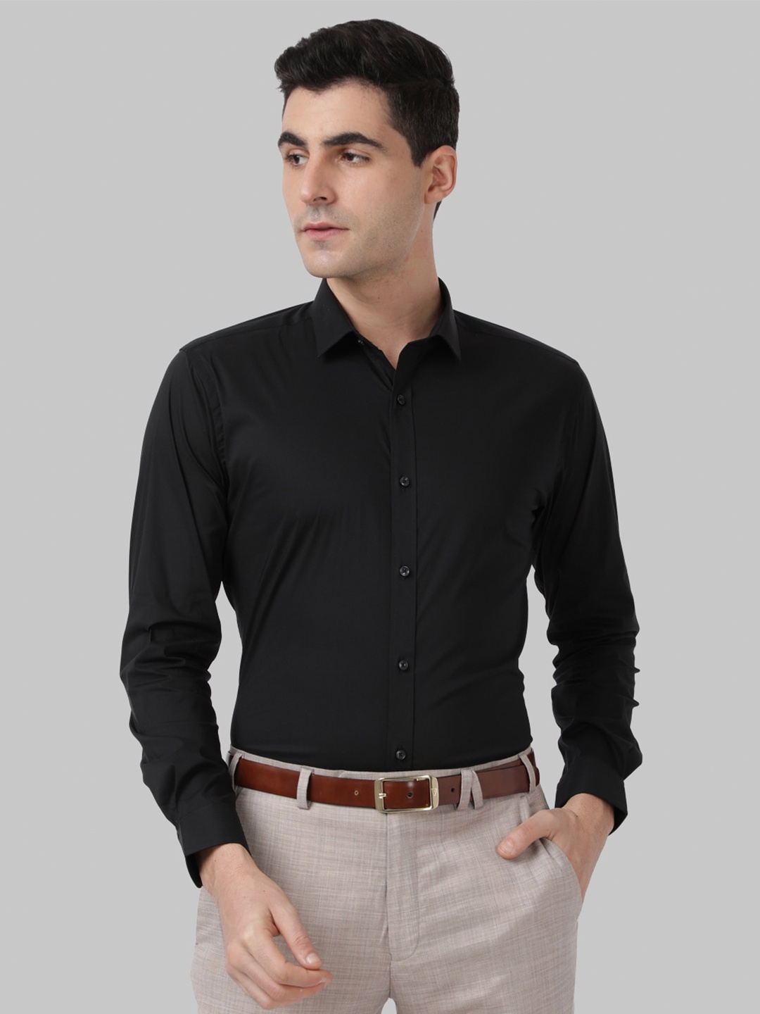 

Park Avenue Men Black Slim Fit Formal Shirt