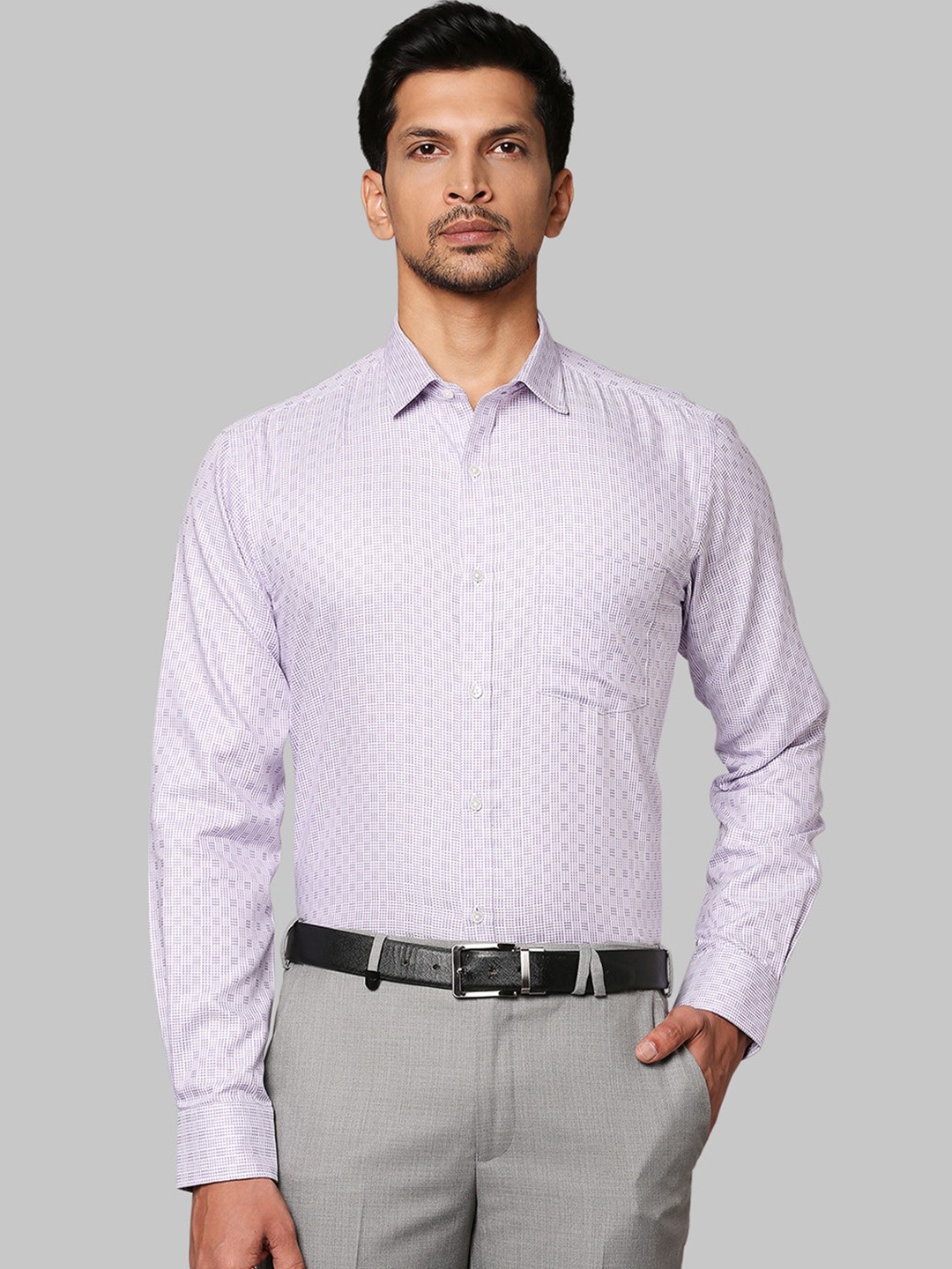 

Park Avenue Men Purple Slim Fit Printed Cotton Formal Shirt