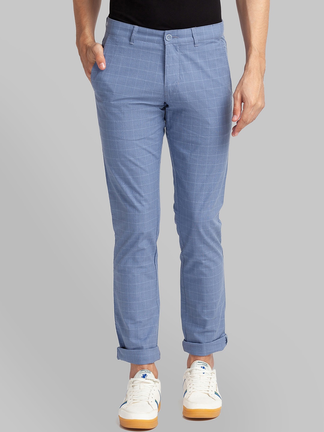 

Parx Men Blue Tapered Fit Trousers
