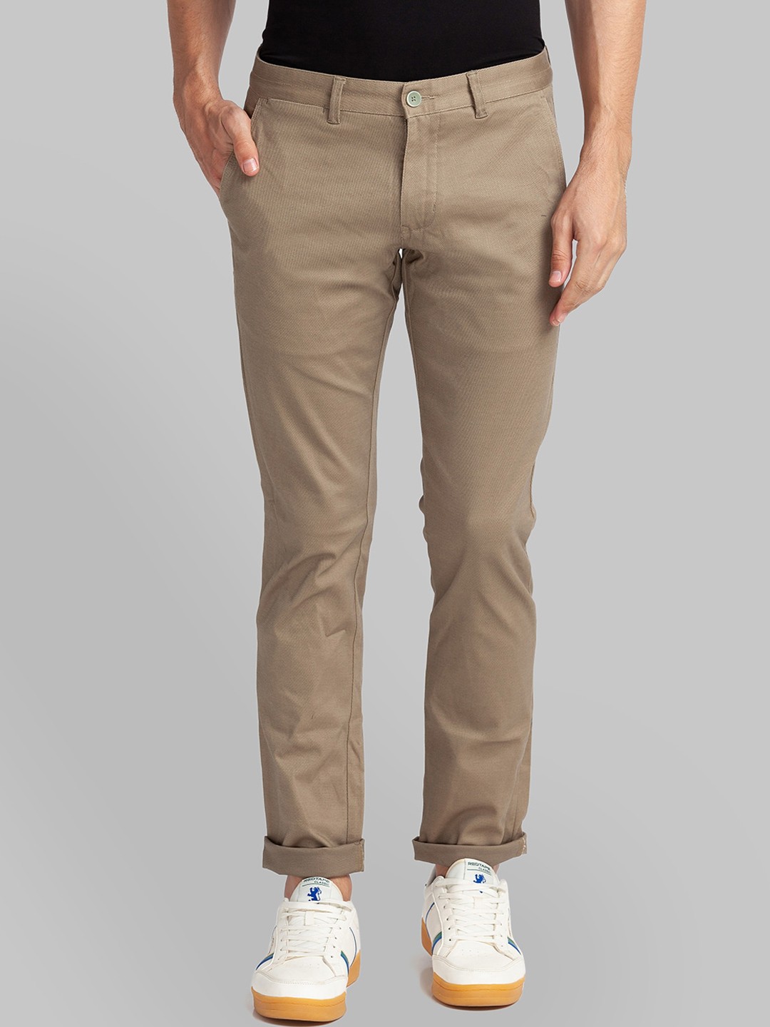 

Parx Men Green Tapered Fit Trousers