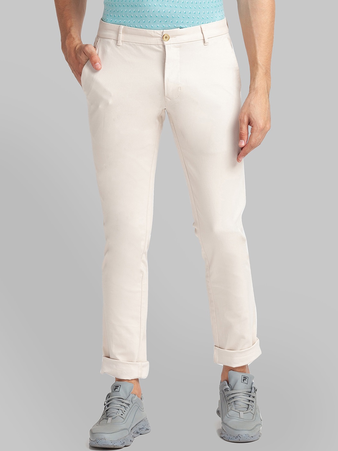 

Parx Men Beige Tapered Fit Trousers