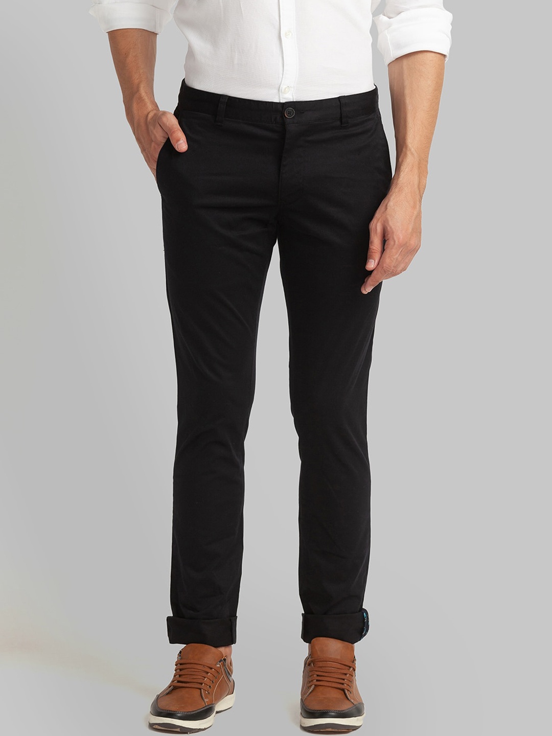 

Parx Men Black Tapered Fit Trousers