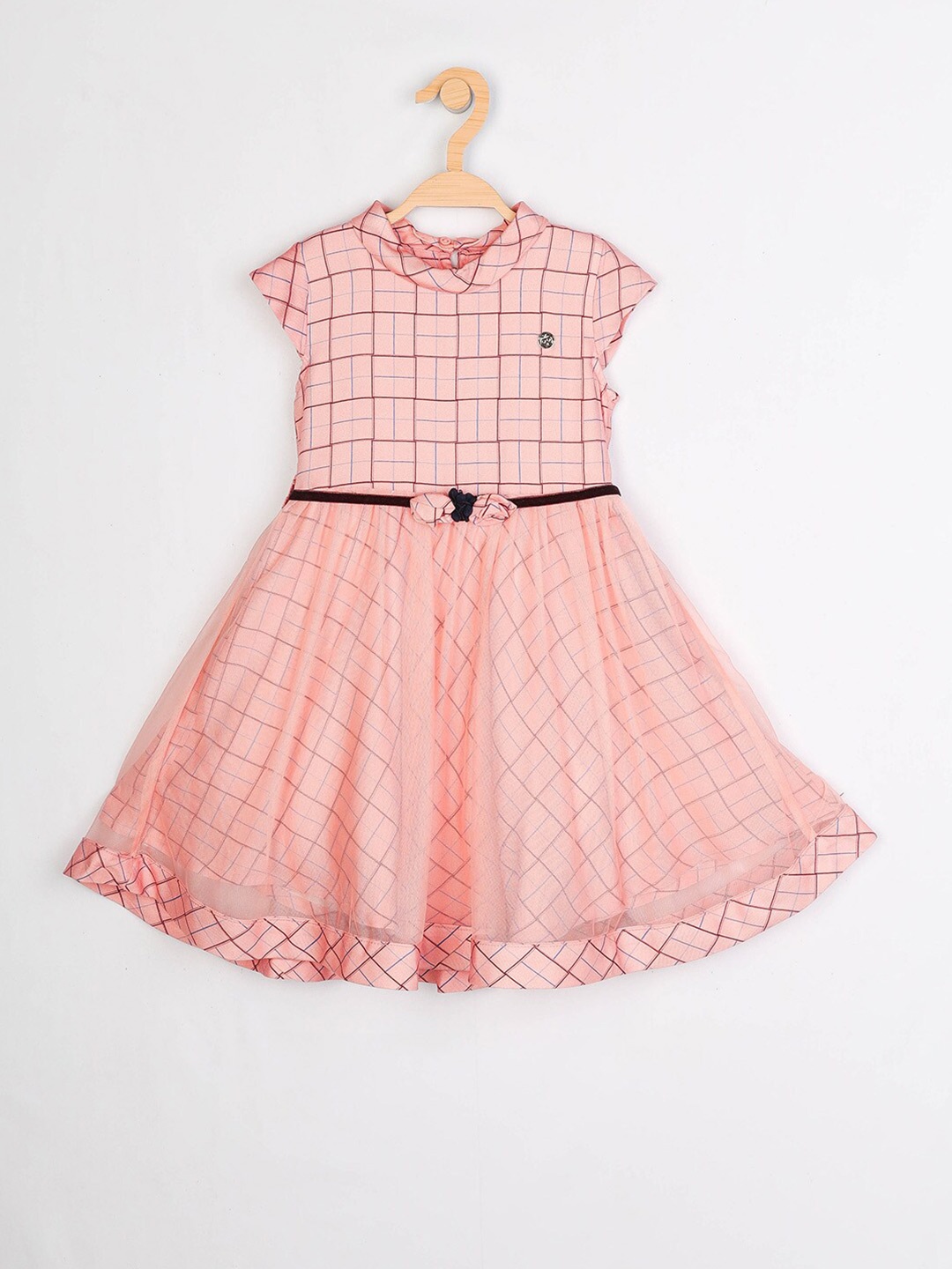 

Peppermint Peach-Coloured Checked Dress