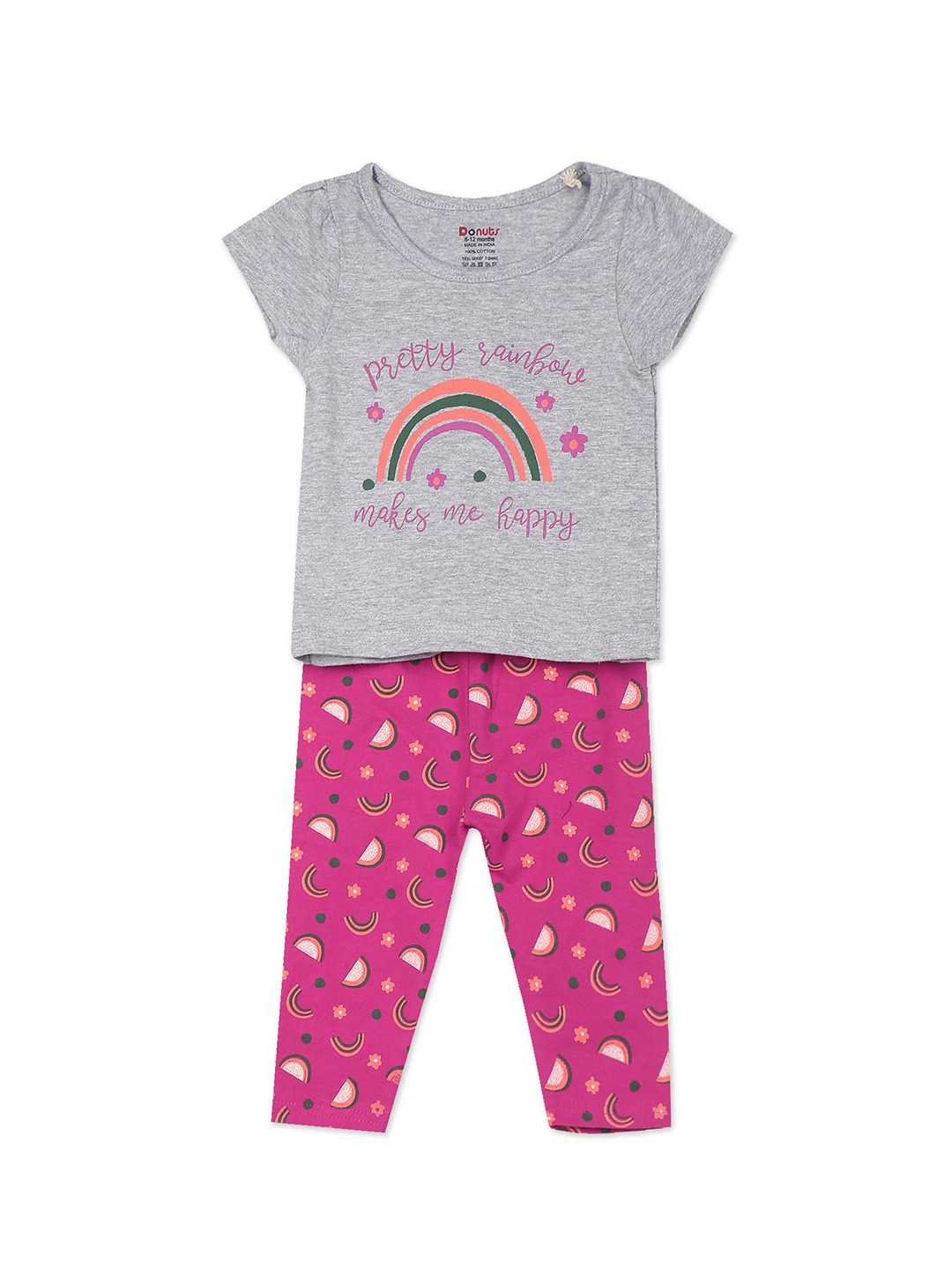 

Colt Girls Grey & Pink Printed T-shirt with Leggings