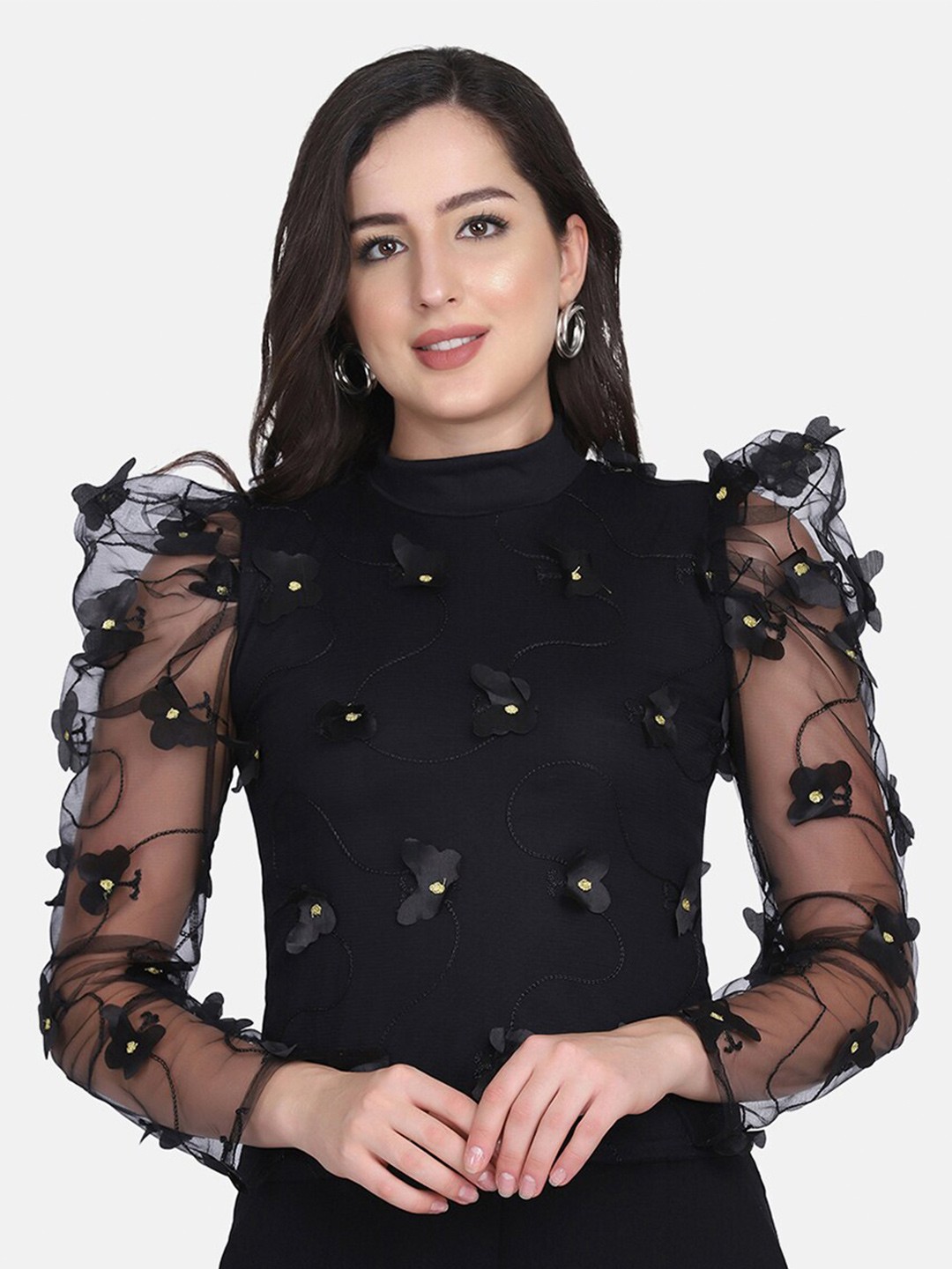 

BUY NEW TREND Black Floral Top