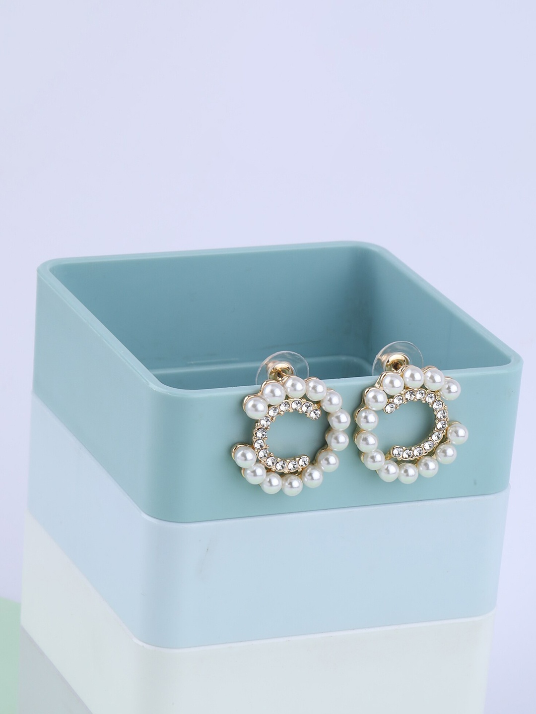 

Silver Shine Gold-Toned Studs Earrings