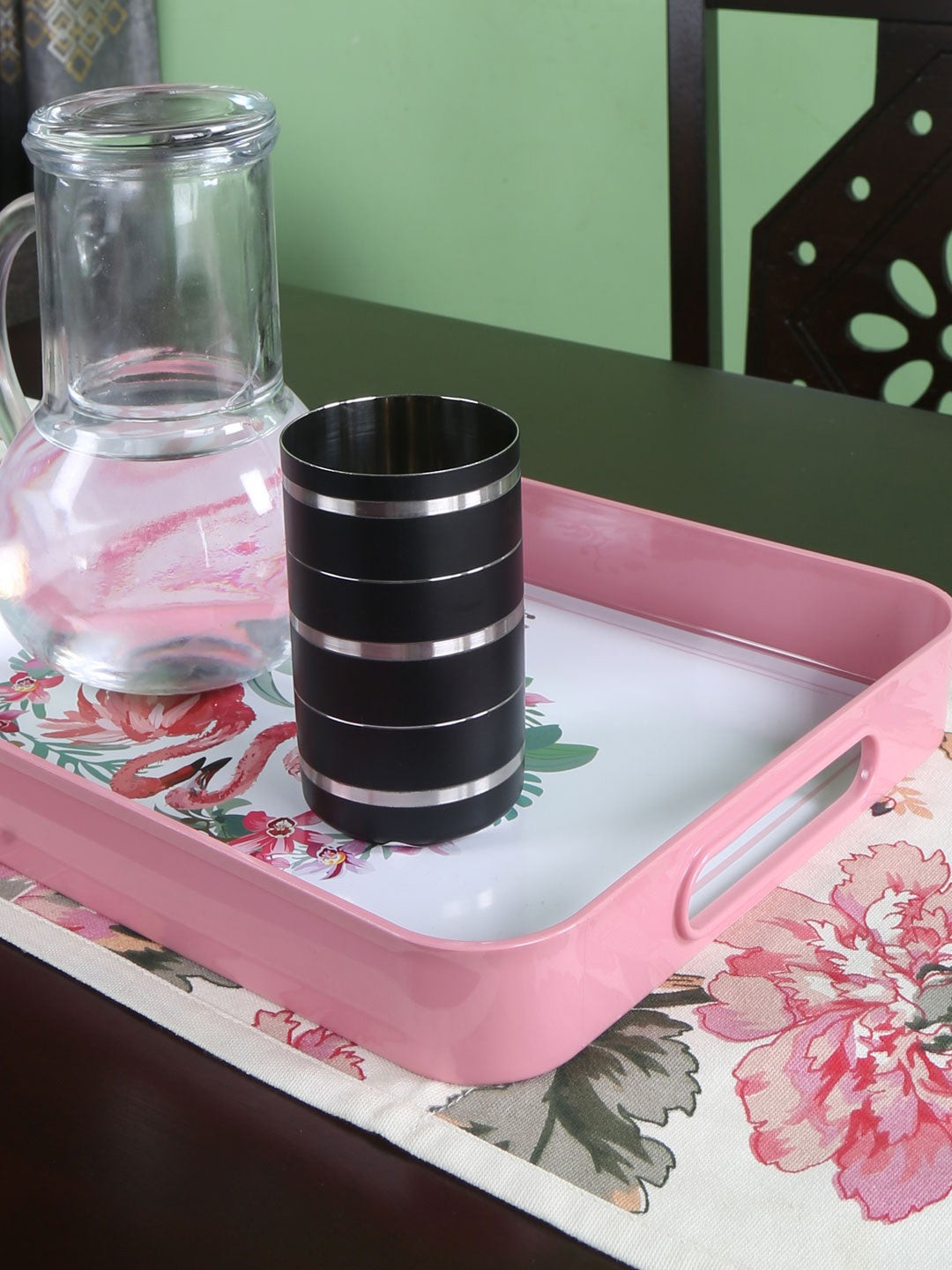 

Athome by Nilkamal Silver Textured Tumbler Bathroom Accessories