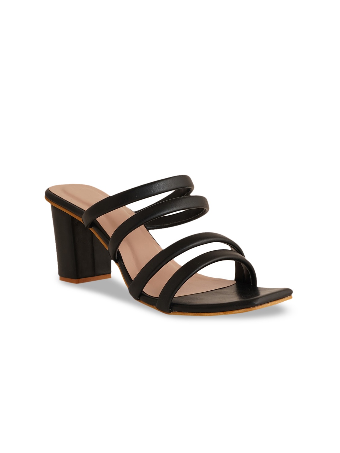 

VAYONAA Black PU High-Top Block Sandals