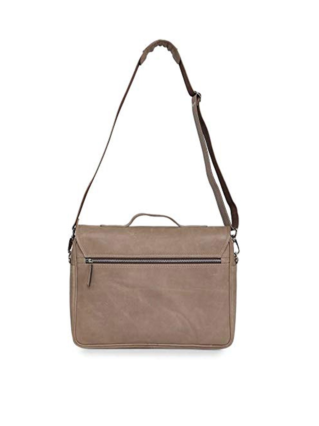 

Tortoise Men Beige Leather Messenger Bag