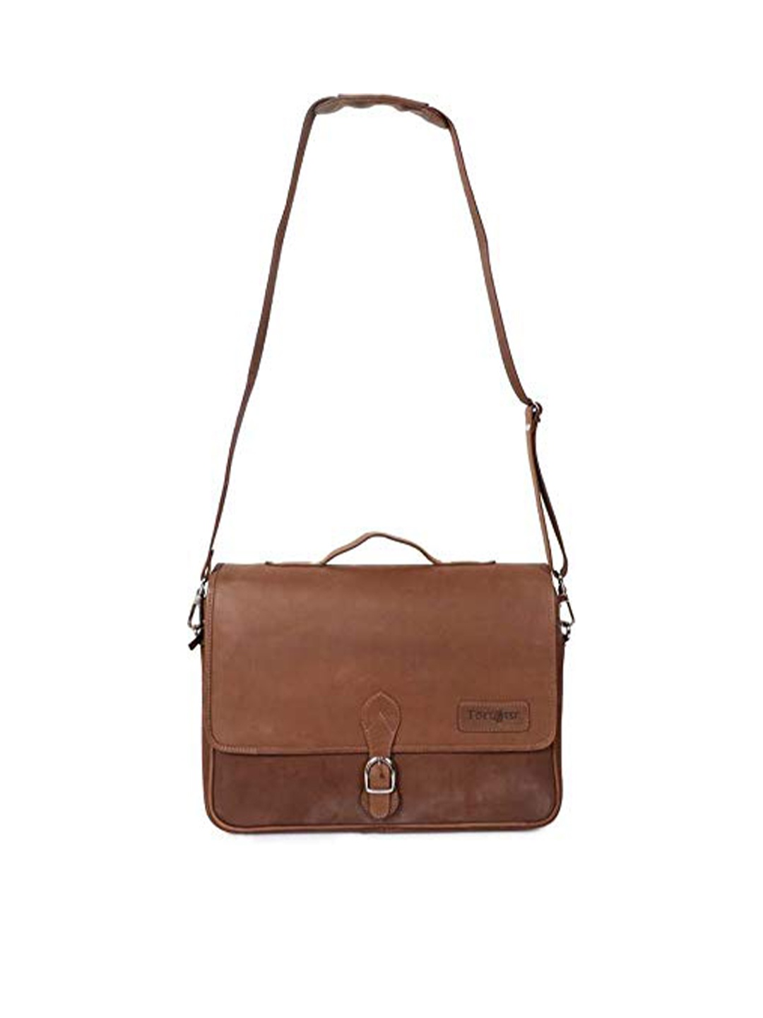 

Tortoise Men Brown Leather Laptop Bag