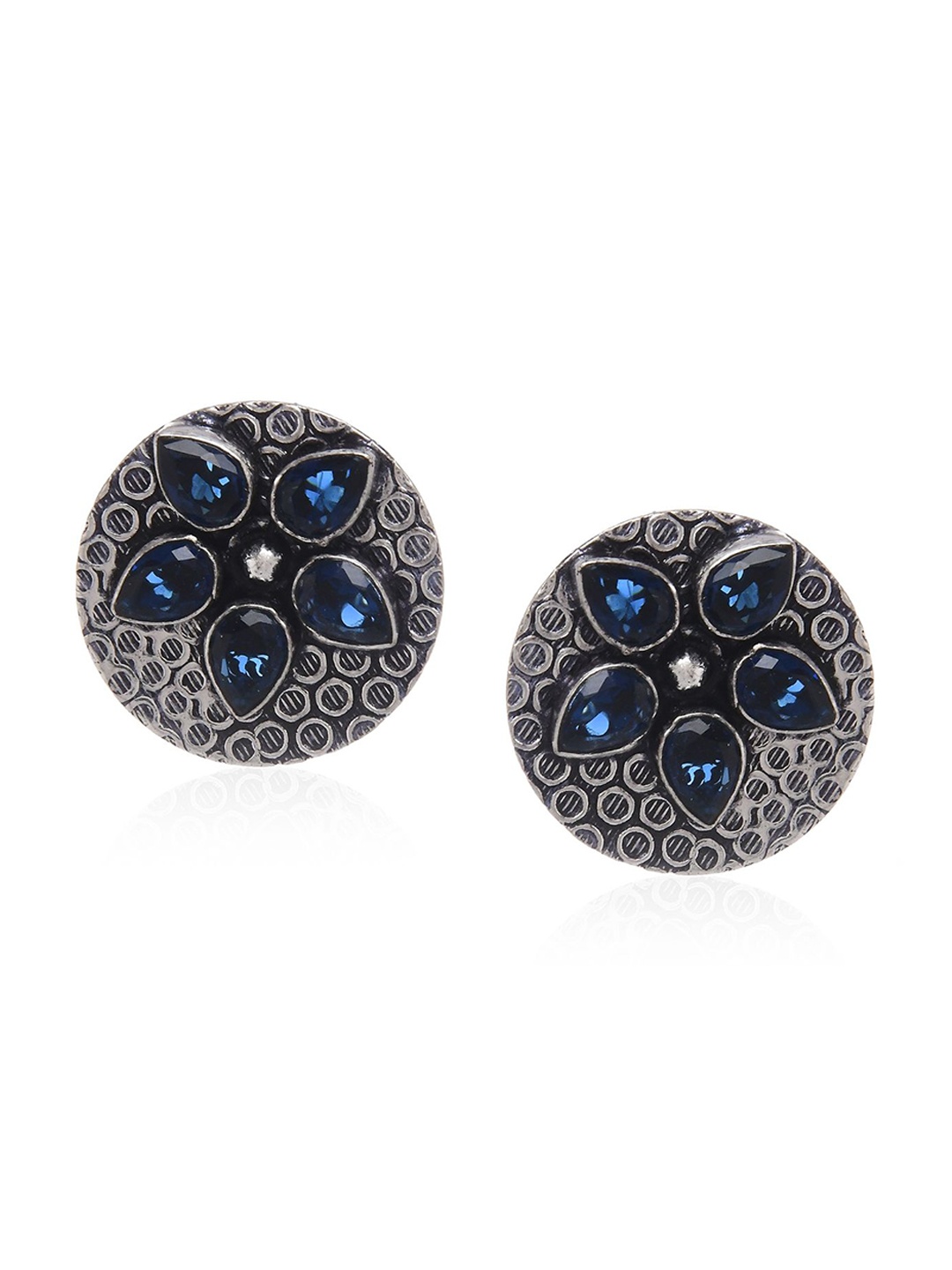 

Bamboo Tree Jewels Silver-Plated Circular Studs Earrings