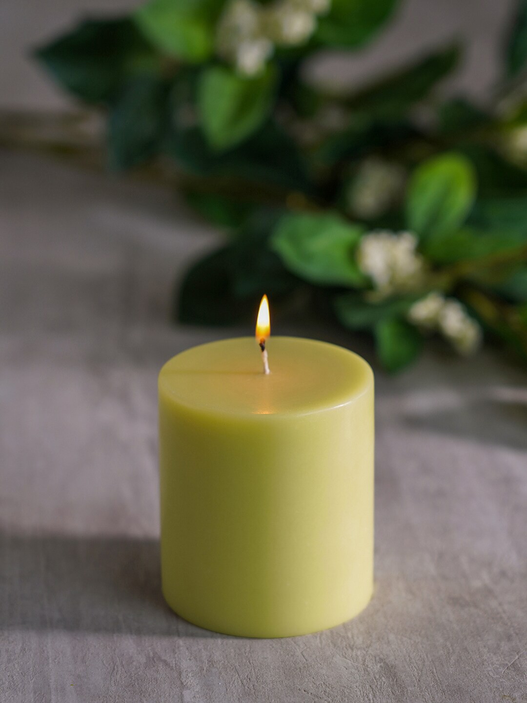 

Pure Home and Living Set Of 2 Green Solid Pillar Candle