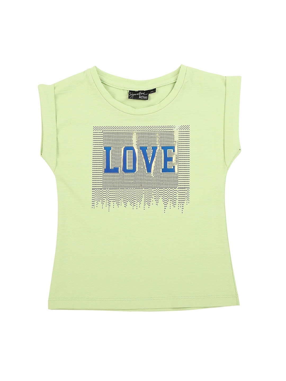 

Actuel Green Print Extended Sleeves Top