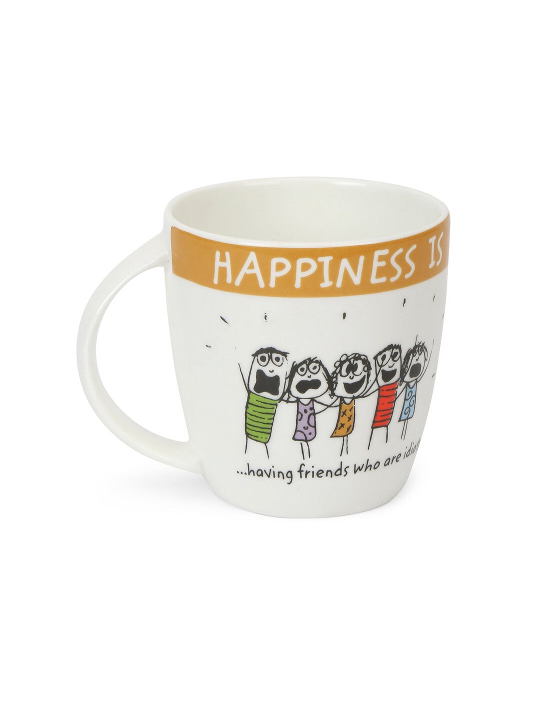 

Athome by Nilkamal Brown & White Geometric Printed Ceramic Glossy Mug