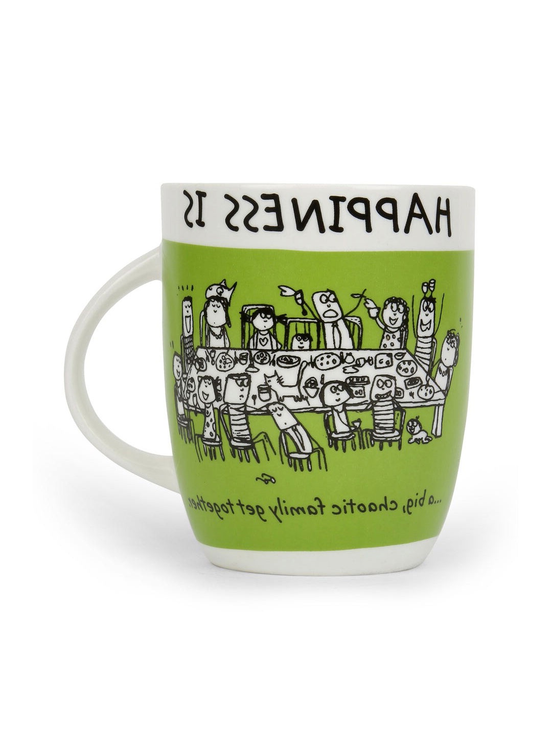 

Athome by Nilkamal Green & White Geometric Printed Ceramic Glossy Cup