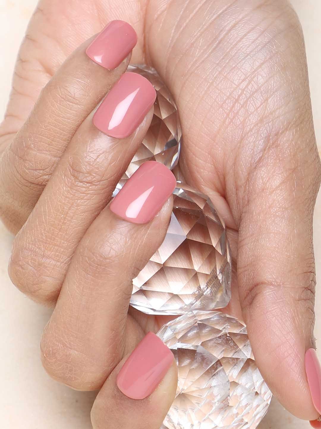 

LICK 24 Pieces Reusable False Press-On Nails Extensions with Application Kit - LKA-88-5, Pink
