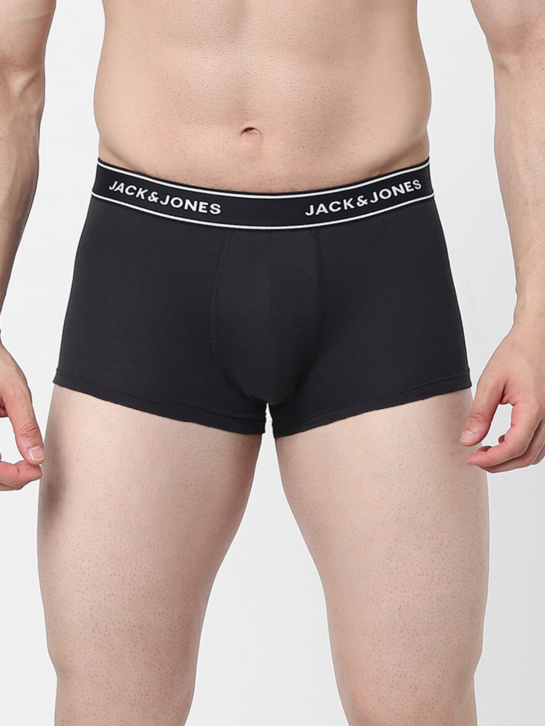 

Jack & Jones Men Pack Of 2 Black Solid Cotton Trunk 1952295001