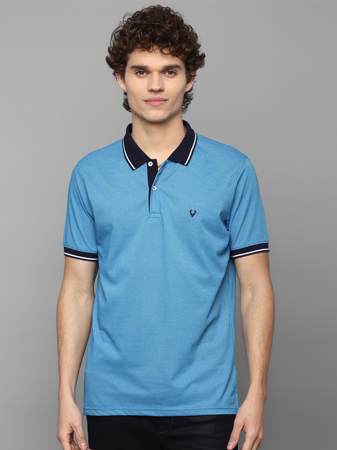 

Allen Solly Men Blue Polo Collar T-shirt