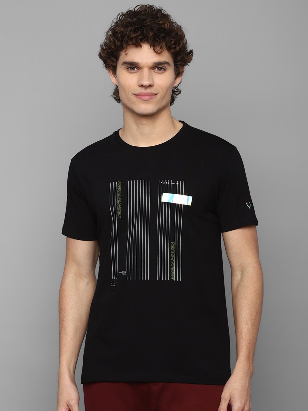 

Allen Solly Tribe Men Black Typography Printed T-shirt