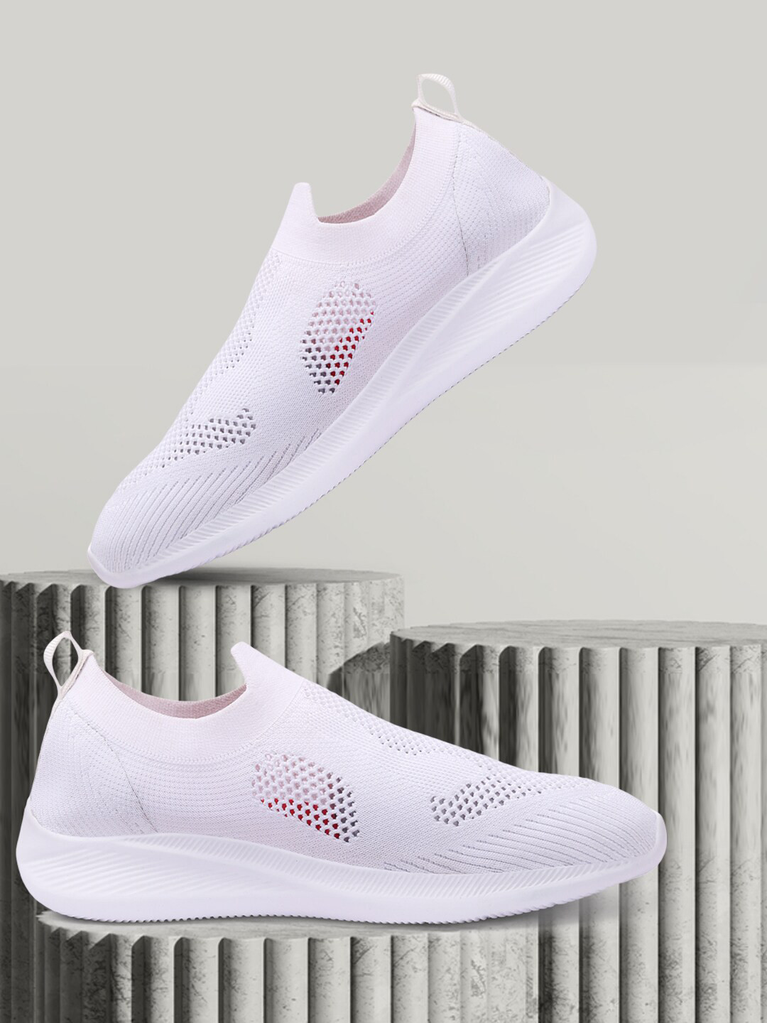 

Crew STREET Men White Woven Design Slip-On Sneakers