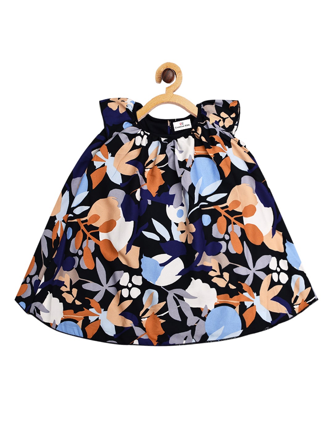 

Creative Kids Multicoloured Floral Layered A-Line Dress, Multi