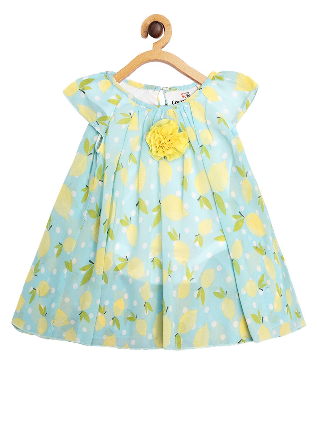 

Creative Kids Green Floral Layered A-Line Dress