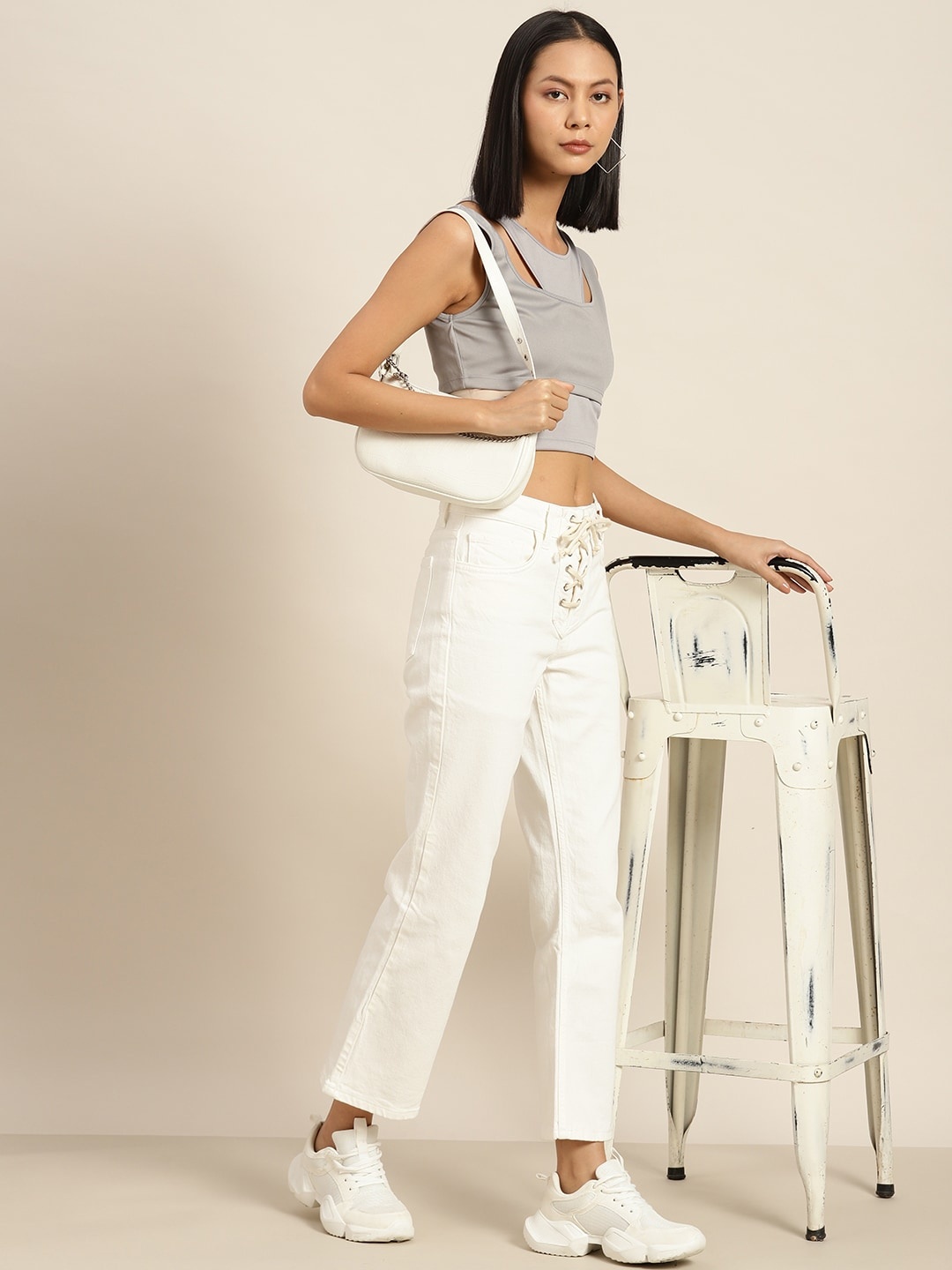 

Moda Rapido Bralette Crop Top, Grey