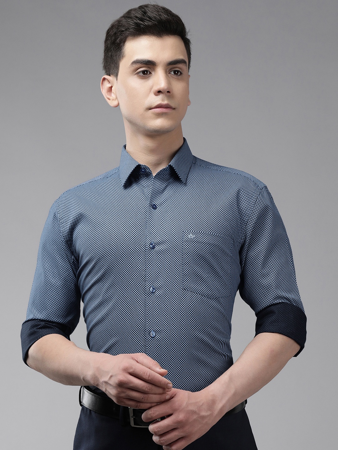 

Arrow Men Blue Original Slim Fit Printed Pure Cotton Formal Shirt