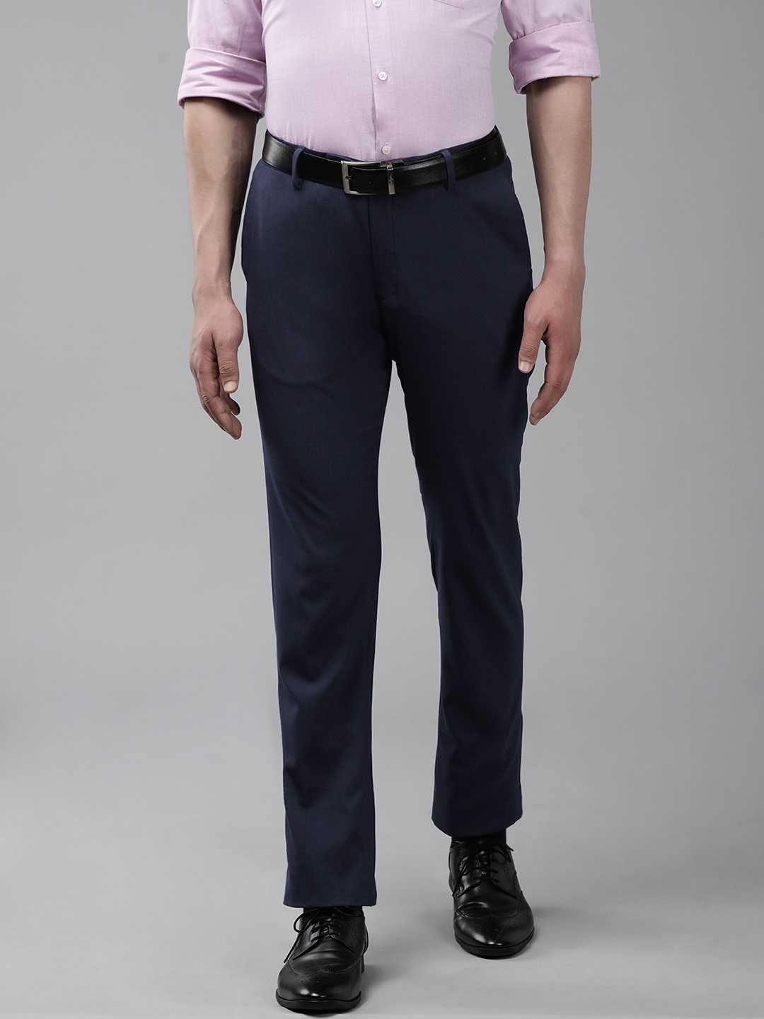 

Arrow Men Blue Solid Mid Rise Original Slim Fit Original Formal Trousers